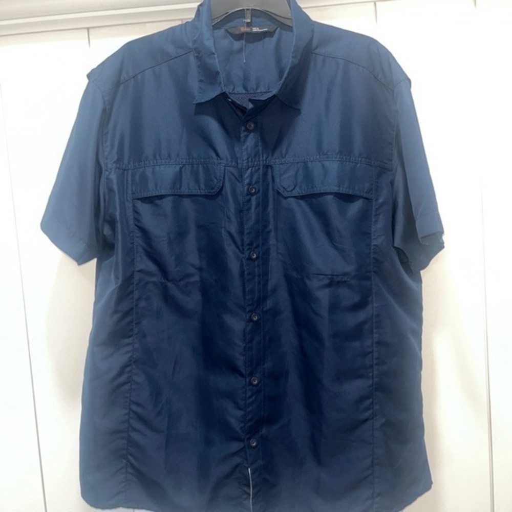 Stoic Men's Navy Blue Short Sleeve Front Pocket Button Up Shirt XL